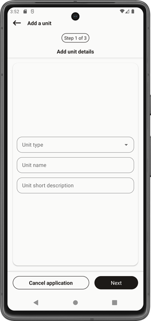 Enter Unit Details