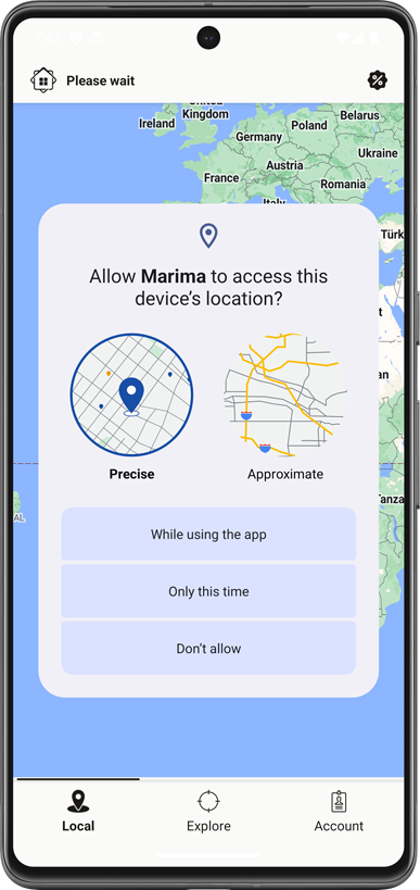 Allow location access